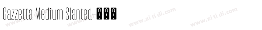 Gazzetta Medium Slanted字体转换